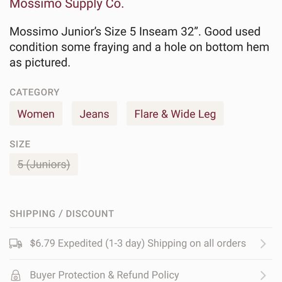 Mossimo sz 5 - Picture 2 of 2